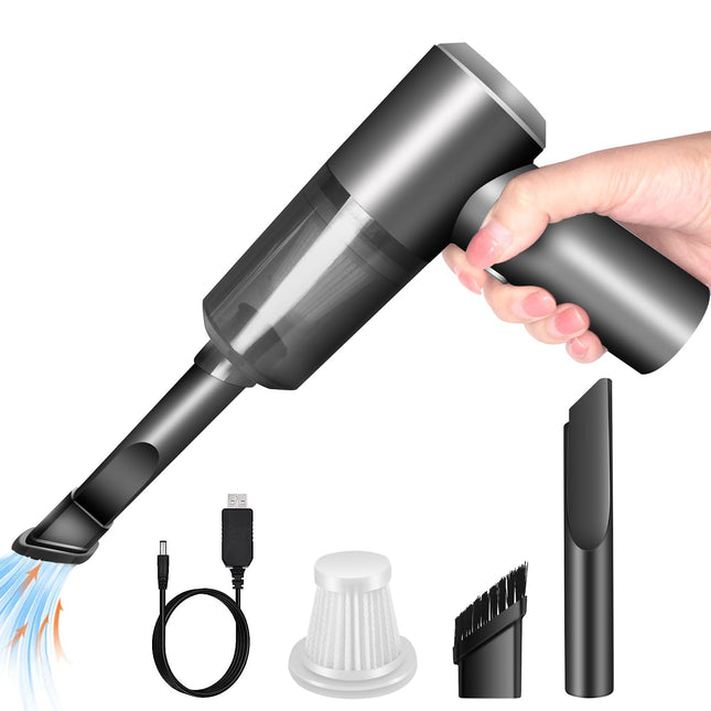Cordless Handheld Vacuum Cleaner, High Power Rechargeable Mini Portable Vacuum For Home, Office And Car Cleaning Black