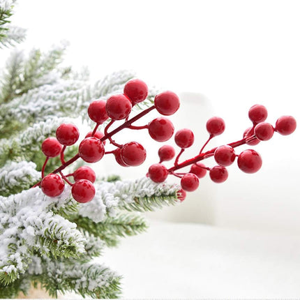 Artiflr 30 Pcs Christmas Red Berries Stems, 8Inch Artificial Christmas Picks for Christmas Tree Ornaments, DIY Xmas Wreath, Crafts, Holiday and Home Decor