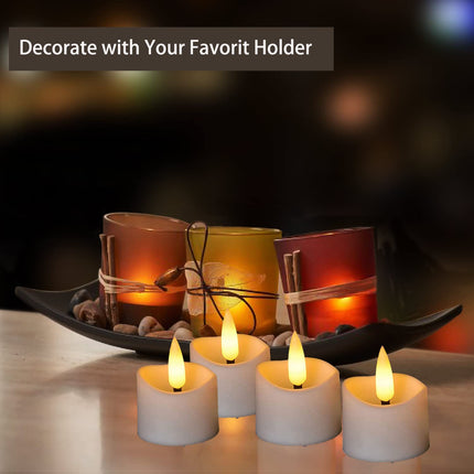 12 Pack Realistic and Bright Flickering Battery Operated Flameless LED Tea Lights Candles Remote,tealight Candles for Holiday, Weddings, Birthdays,Halloween,Christmas(Warm White)