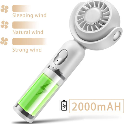 Mini Wearable Handheld Fan Battery Operated Small Portable Neck Fan Speed Adjustable UsbC Rechargeable Powerful Eyelash Fan Pink