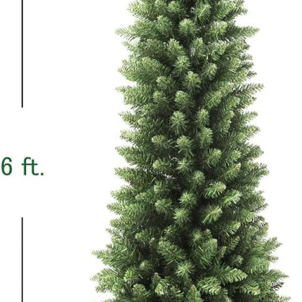 658 Tips Artificial Pencil Christmas Tree, 6ft Pure Xmas Pine Trees with Metal Stand Perfect for Christmas/Parties/Holiday Indoor Outdoor Decoration