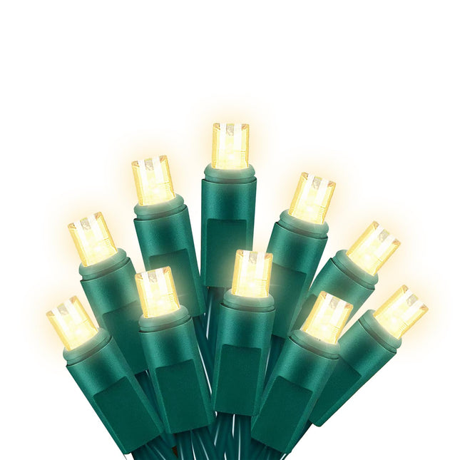 25ft 50 Counts Warm White LED Christmas Lights - Commercial Grade White Christmas Lights Outdoor Waterproof, LED String Lights Indoor 5mm Wide Angle Green Wire, Xmas Tree Lights, IP:65, UL