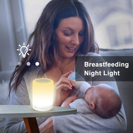 Elecstars Touch Bedside Lamp - with Bluetooth Speaker, Dimmable Color Night Light, Outdoor Table Lamp with Smart Touch Control, Best for Men Women Teens Kids Children Sleeping Aid