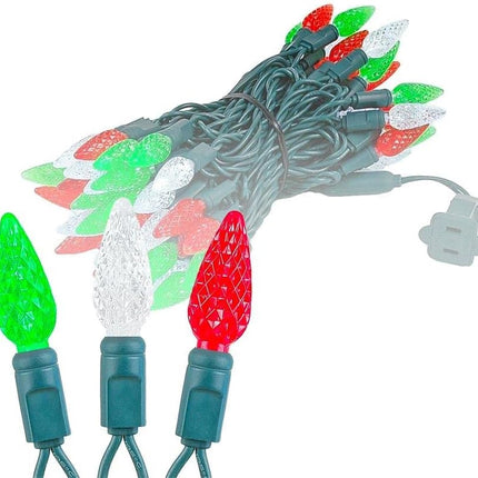 ‎‎‎Novelty Lights 24FT 70 LED C6 LED Christmas String Lights, Outdoor Christmas Tree Commercial Grade LED String Lights, Permanent Christmas Lights Outdoor Tree Decorations Outdoor (Red/Green/Pure