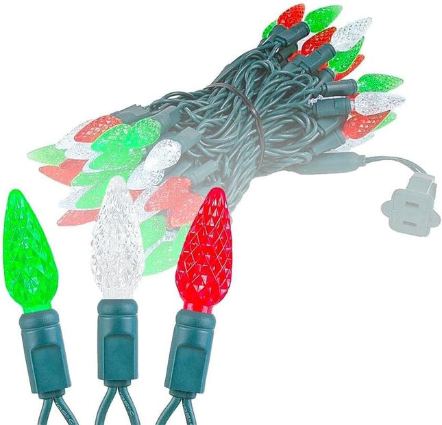 ‎‎‎Novelty Lights 24FT 70 LED C6 LED Christmas String Lights, Outdoor Christmas Tree Commercial Grade LED String Lights, Permanent Christmas Lights Outdoor Tree Decorations Outdoor (Red/Green/Pure