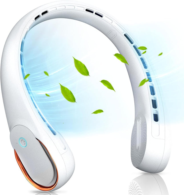 Neck Fan, Portable Fan Around Neck, 4000Mah Battery Operated Wearable Personal Fan With Usb Rechargeable, 3 Wind Speed, Fast Cool