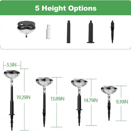 Solar Pathway Lights Outdoor, 8Pack Solar Lights for Outside Garden, 3 Mode Clover Solar Yard Lights Bring Luck, Solar Powered Path Lights Maintain 14h for Landscape Lighting Lawn Walkway Decorative
