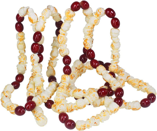 9.2 feet Artificial Popcorn and Cranberry Garland Strand Old Fashion Christmas Tree Garland String for Christmas Holiday Season Vintage Decoration
