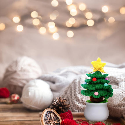 Crochet Christmas Tree Potted Plant: : Knitted Christmas Tree for Family Friends Classroom Home Office Decor (Dark Green)