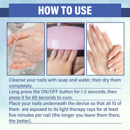 EELHOE Nail Repair Led Light Therapy Device, Hand And Foot Nails Yellow Soft Nail Repair Thickening Smooth Nail Surface