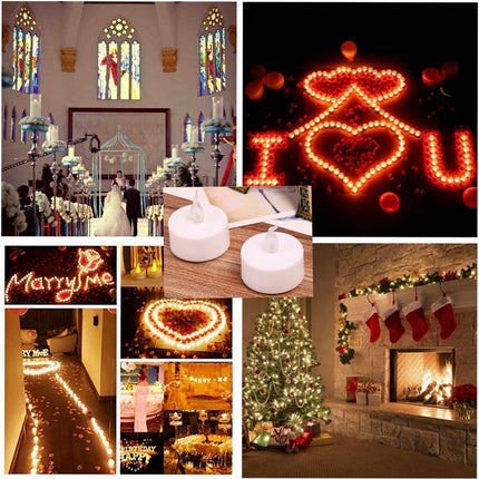 LED Tea Lights Candles- 24PACK Flameless Candles Realistic and Bright Flickering Long Lasting 200Hours for Holiday Celebration,Home Decoration Warm White