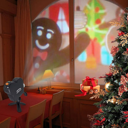 Halloween Window Projector,Halloween Holographic Projector,Christmas Led Holographic Projection Lamp,12 Movies,Used for Halloween Outdoor Garden Decoration Family Outdoor Party