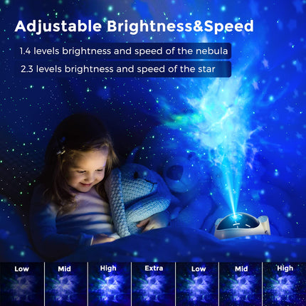 Kids Star Projector Galaxy Night Light with Timer, Christmas Astronaut Space Buddy Projector for Bedroom,Ceiling, Decor Planetarium Ambiance, 360° Adjustable Starry Sky