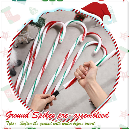 Treela 12 Pcs 36 Inch Christmas Candy Cane Lights Pathway Markers Christmas Lights with 8 Modes LED Waterproof Christmas Decorations for Lawn Garden Driveway Walkway Patio