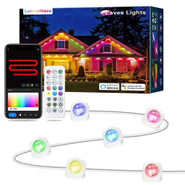 Permanent Outdoor Lights, Permanent Christmas Lights Outdoor 300ft with 216 LED RGB Lights with 44 Scene Modes for Halloween, Christmas Decorations, Work with APP, Alexa, Google Assistant