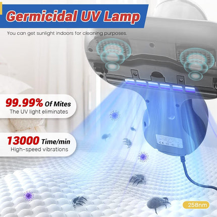 Bed Vacuum Cleaner With 12Kpa Powerful Suction d Handheld Mattress Vacuum Cleaner For Bed Sheet Pillow Couch3 Pcs Hepa Filter, Red And White Lp1003