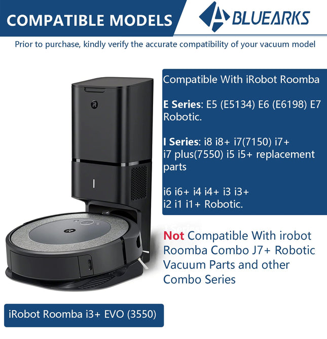 26 Parts For Irobot Roomba I7 I7+ I3 I3+ I4 I4+ I5 I5+ I6 I6+ I8 I8+ J7 J7+Plus J8 J8+ E5 E6 E7 Robot Vacuum Accessories, 2 Rubber Roller 8 Filters 8 Side Brushes 8 Vacuum Bags