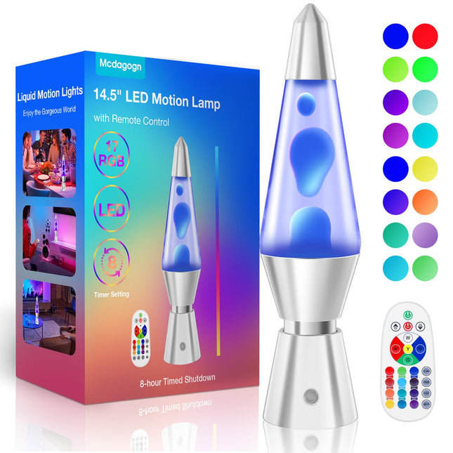 17 Colors Changing LED Liquid Motion Lamps with Remote - 14.5 Inch Liquid Night Light for Kids Adults, Relaxing Ambient Lighting for Home Décor, Valentine's Day Party Christmas s for Women Men