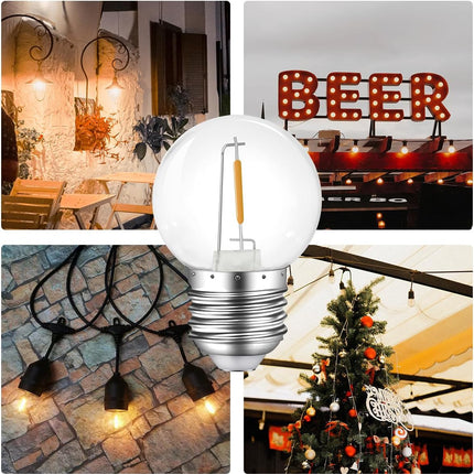 Night Light Bulbs,E27 LED 1W Light Bulb,Low Watt LED Light Bulbs,Warm White 2700K,E27 LED Bulb Decorative for String Lights Christmas Wedding Party Decor,Clear,Plastic,AC 120V,10 Pack