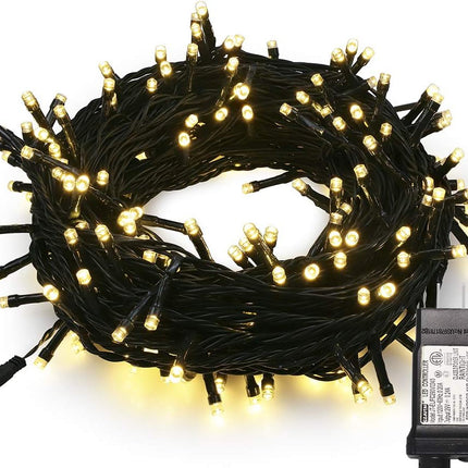 MYGOTO 33FT 100 LEDs String Lights,Green Wire Waterproof Fairy Lights 8 Modes 30V UL Plug in Xmas Lights for Home, Garden, Wedding, Party, Christmas Decoration Indoor Outdoor (Warm White)