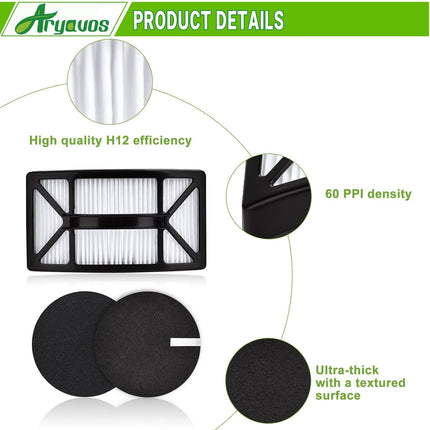 Filter For Bissell Cleanview 2486, 2487, 2488, 2489, 24899, 2490, 2491, 2492, Powerclean 2494 Vacuum, Compare To Part 1608225, 1604130, 1601972, 2 Hepa +2 Foam & Felt Filters