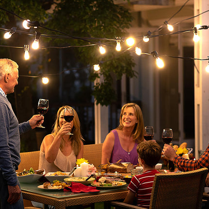 100FT LED Outdoor String Lights, Waterproof Patio Lights with 50+2 Edison Shatterproof Bulbs, Outside Hanging Light, Christmas Decorative for Patio, Cafe, Garden, Bar