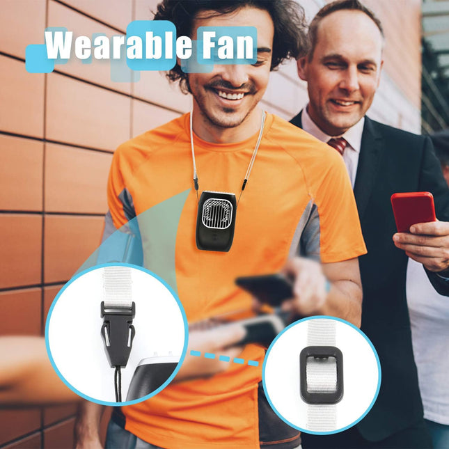 Aluan Hanging Neck Fan Portable Rechargeable Lash Fan, Mini Personal Necklace Fan With Adjustable Lanyard And Bracket, Battery