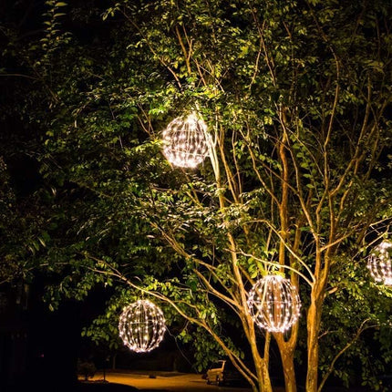 Elf Logic 16” Outdoor/Indoor LED Christmas Light Ball. Durable, Waterproof, Long-Lasting, Lightweight Bright Light Ball. Warm LED Lights for Holiday Decor, Patio, Wedding Decor