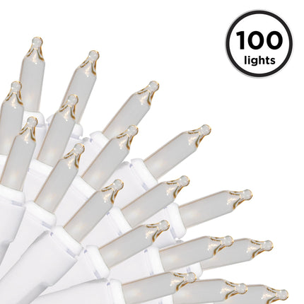 Brite Star 100 Count Mini String Christmas Lights, Clear - 22 feet Indoor/Outdoor Christmas Tree Lights with White Wire