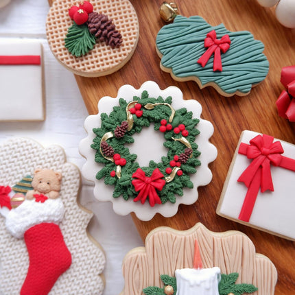 Katy Sue Christmas Wreath Silicone Mold for Christmas Cake Decorating & Christmas Clay Crafts For Use With Fondant, Gum Paste, & Air Dry Clay from Katy Sue Christmas Molds