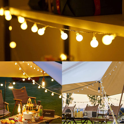 Globe String Lights, 59FT 100 Led Fairy Lights Plug In 8 Modes With Remote Control Waterproof Outdoor Indoor String Lights, Fairy Lights for Bedroom, Garden, Party, Wedding, Christmas Decor Warm White