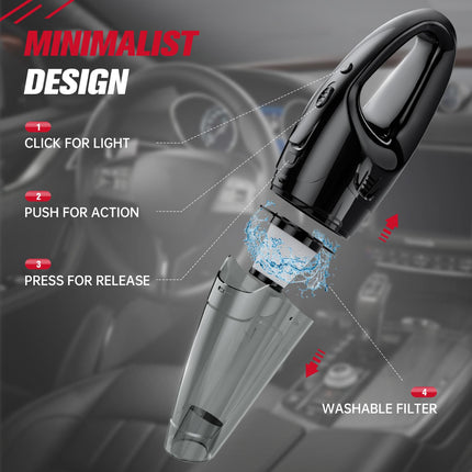 Handheld Vacuum Cordless Rechargeable With Led, Dust Busters Cordless Rechargeable, 1.65Lbs Car Vacuum, Usb Charge, Hand Vacuum Lightweight For Car, Home, Pet Hair