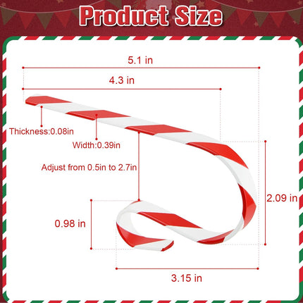 Christmas Stocking Holders for Mantle Set 8, Lightweight Metal Stocking Hangers Adjustable Candy Cane Stocking Hooks for Fireplace Non-Skid Stocking Holders for Christmas Decoration (Red)
