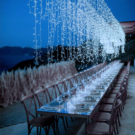WAKAKA White Icicle Lights Outdoor, 66ft 800 LED Icicle Christmas Lights Indoor with Memory
