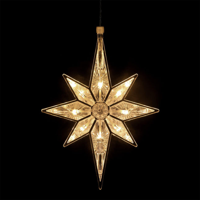 10.8 Inch Bethlehem Christmas Star Lights Plastic Lighted Star Tree Topper Large Hanging Window Lights LED Star Window Silhouette Decoration for Holiday (1 Pieces)