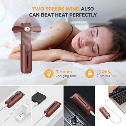 Mini Fan Portable, Portable Handheld Fan For Kids With Soft Blade, Safety Kids Fan Small Fan, Low Noise Personal Fan, Cute Batter