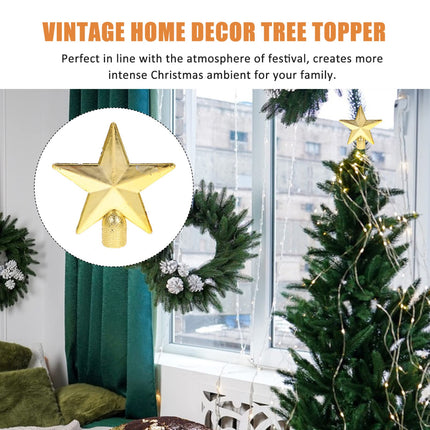 Gadpiparty 20Pcs Christmas Tree Topper Xmas Tree Star Treetop for Holiday Table Top Christmas Tree Decorations Ornaments 6cm Golden