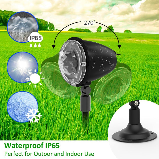 Outdoor Halloween Christmas Lights Projector,2 in 1 Water Wave Laser Aurora Holiday Spotlight with Remote Control,Waterproof LED Landscape Light for Wedding Party Garden Landscape Wall Tree Decoration
