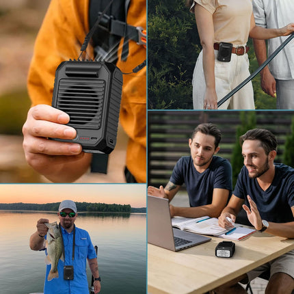 Civpower Portable Waist Clip Fan, 10000Mah Battery Personal HandsFree Belt Fan, 3 Speeds, Body Fan For Outdoor Works, Farm