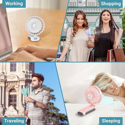 Civpower Mini Handheld Portable Fan, Foldable Hand Fan, Small Usb Rechargeable Fan With 4000Mah Battery And 3 Adjustable Speeds