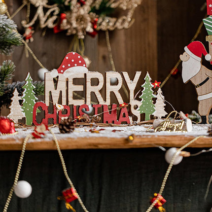 Christmas Tabletop Decor Sign, Wooden Christmas Signs with Christmas Tree Merry Christmas Letter for Coffee Table,Tiered Tray,Shelf Christmas Decorations for Home/Holiday Christmas Decor