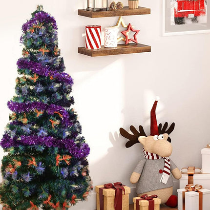 50 FT Purple Tinsel Garland Christmas Tinsel Garland Xmas Tree Decorations Metallic Tinsel Twist Garland for Christmas Tree Year Holiday Birthday Party Decorations (3.54" x 50', Purple)