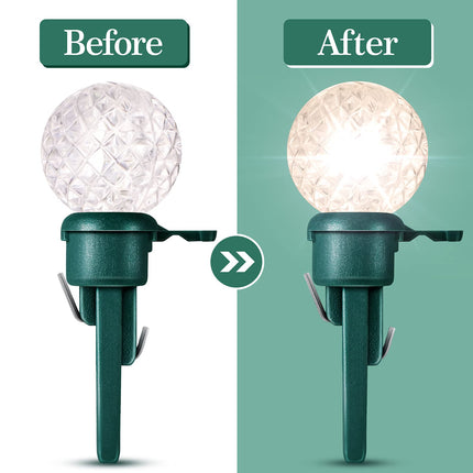 Christmas Replacement Mini Light Bulbs G14 LED String Light Bulbs 0.06 Watt Globe Glass Bulbs with Plastic Base for Outdoor Indoor Christmas Tree String Light (White Color,60 Pieces)