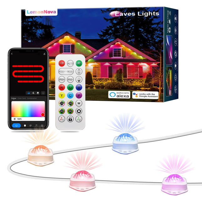 Permanent Outdoor Lights, Smart RGB Northern Lights Outdoor Lights, 400ft with 288 LED Eaves Lights IP67 Waterproof for Christmas, Year, Party, Halloween, Smart APP & Voice Control