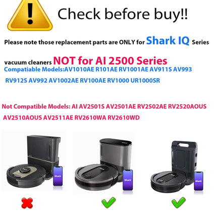 Part Accessories Compatible For Shark Iq R101Ae Rv1001Ae Ur1100Srus Av1002Ae Av1010Ae Rv100Ae Ez Rv912S Sidesweep Brush Filter Mainroller Brush Shell Clean Base Filter