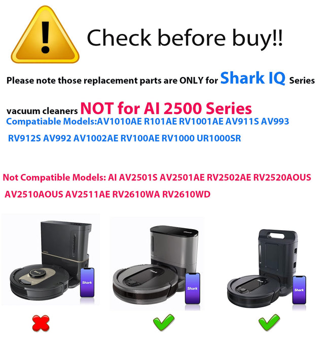 Part Accessories Compatible For Shark Iq R101Ae Rv1001Ae Ur1100Srus Av1002Ae Av1010Ae Rv100Ae Ez Rv912S Sidesweep Brush Filter Mainroller Brush Shell Clean Base Filter
