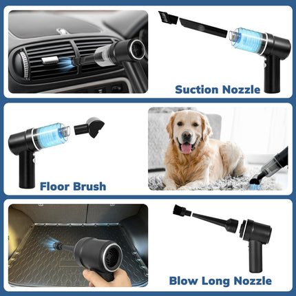 Handheld Car Vacuum Cleaner, Mini Car Vacuum Rechargeable, 9000Pa 120W High Power, 2 In 1 Air Duster With Led Light, Portable Vacuum Cleaner For Car, Home, Office, Pet