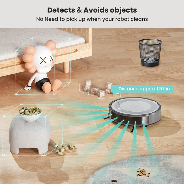 Lefant M310 Robot Vacuum With Precisense Avoiding, 4500Pa Strong Suction Robot Vacuum Cleaner, Slim, Selfcharging, 140Mins, Appwifialexa, Robot Vacuum Ideal For Pet Hair