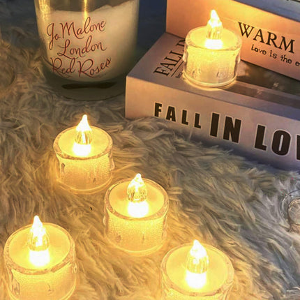 96 Pack Flameless Tea Lights Candles Battery Operated, Crystal Led Tealight Candles,Votive Candles Electric Fake Candles for Valentines Christmas