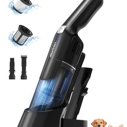 Aspiron Cordless Handheld Vacuum, 15Kpa Powerful Car Vacuum, Rechargeable, Charging Dock, Ergonomic Handle, 2In1 Crevice Tool, 1.8Lb Portable Handheld Vacuum With 2Speed For Car, Home